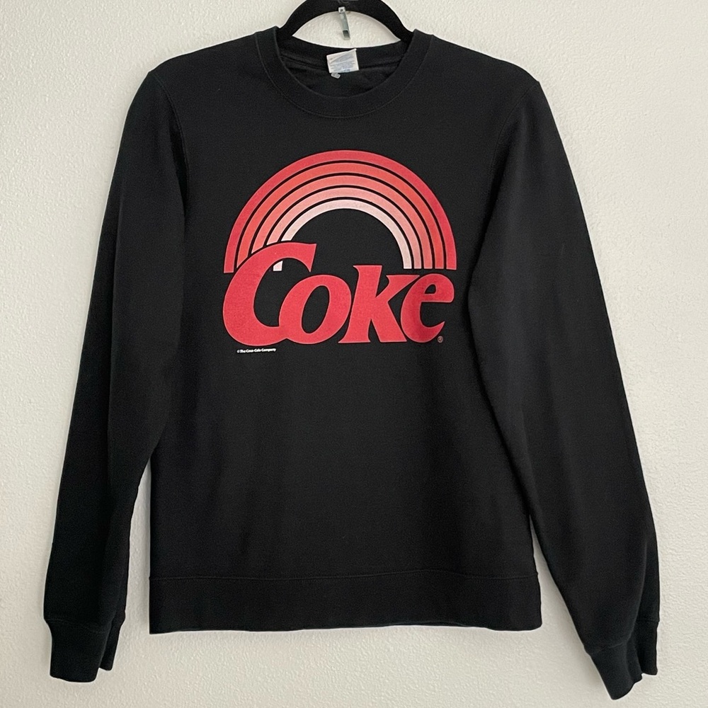 Coca-Cola Retro Rainbow Logo Sweatshirt, Coke, Black / Red